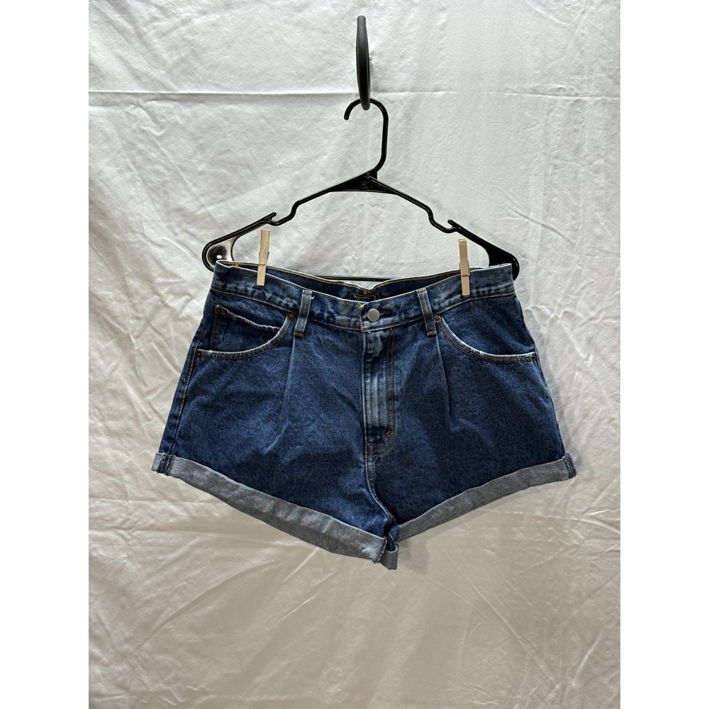 A&F High Rise Annie Denim Shorts Womens Size 10 Rolled Cuff Medium Wash